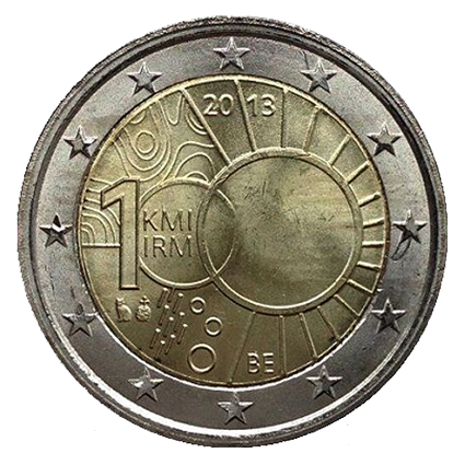 2 euros conmemorativa 100 Años del Real Instituto de Metereología de Bélgica